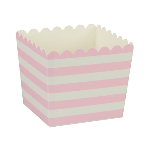 Pink Stripe Scallop Favour Boxes (6 Pack)