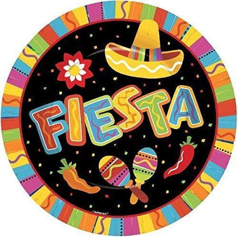 Fiesta Fun Cinco de Mayo Party Round Dinner Plates Tableware, Paper, 10” (24 Pack)