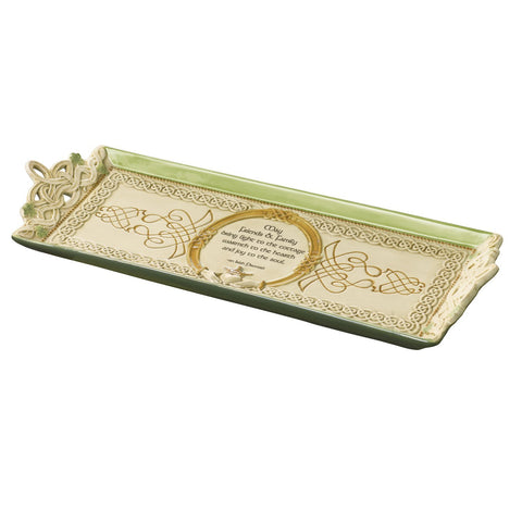 Grasslands Road Celtic "Friends & Family.." Claddagh Cheese Tray with Stand
