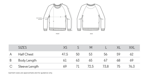 Voltage Sport Women's Sweatshirt Size Guide