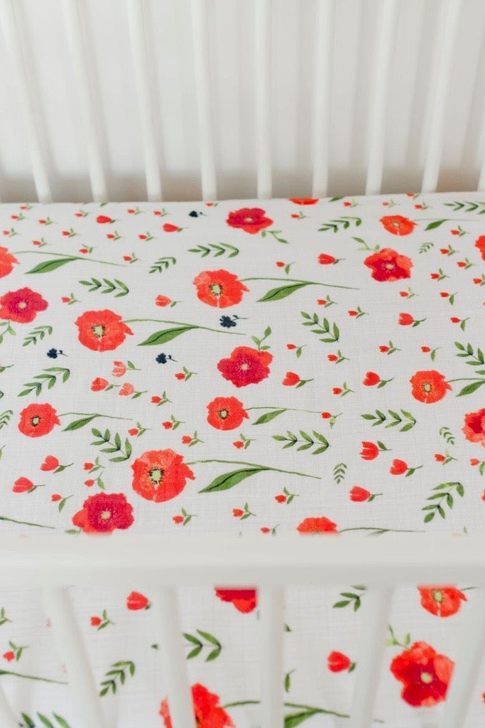 poppy crib sheet