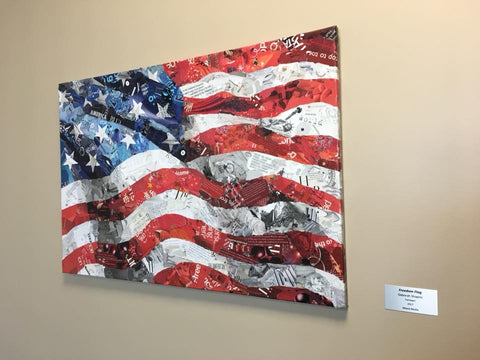 Flag collage art at Stark State College