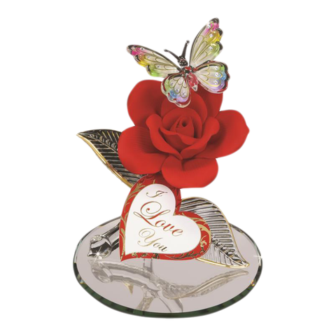 Butterfly w/ Red Rose ~ I Love You ~ Valentine's Day Gift ~ P5 402-TR