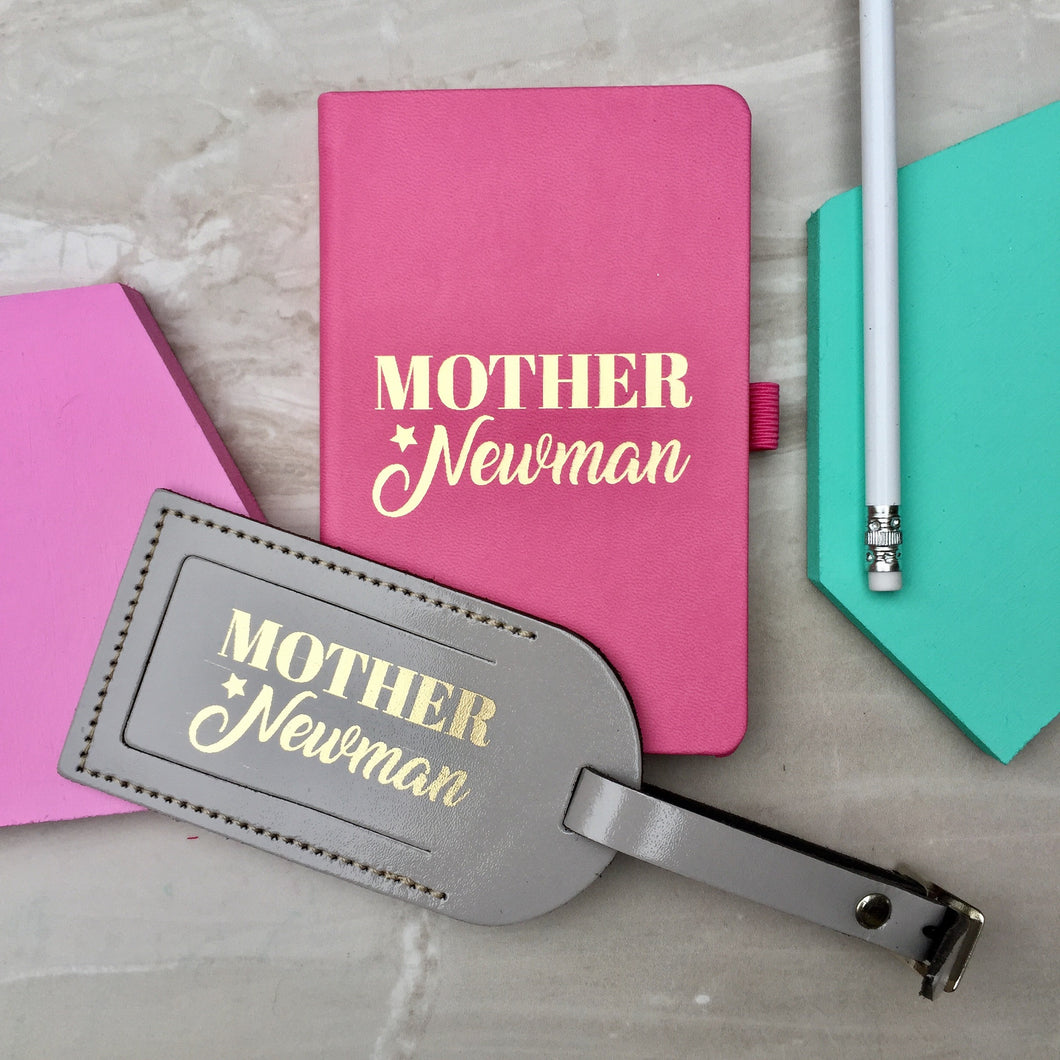 Personalised notebook & luggage tag set