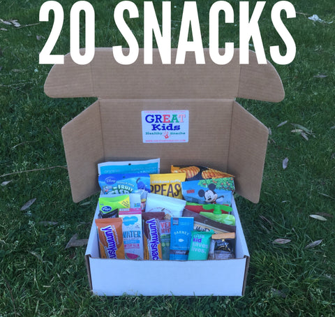 GREAT Kids Snack Box - 20 Organic All Natural Healthy Snacks 