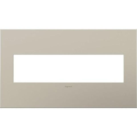 NH Legrand adorne 4 Gang 4 Module Wall Plate - Satin Nickel AWC4GSN4 A