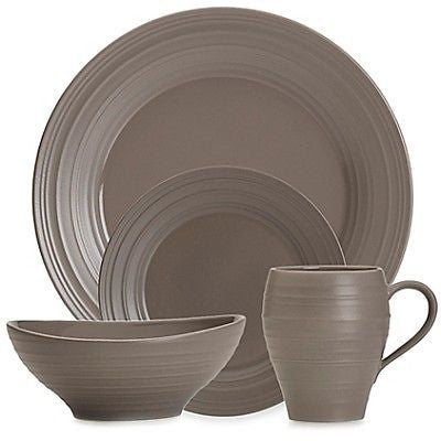 Mikasa Swirl 16-Piece Dinnerware Set in Mocha 44567262 A