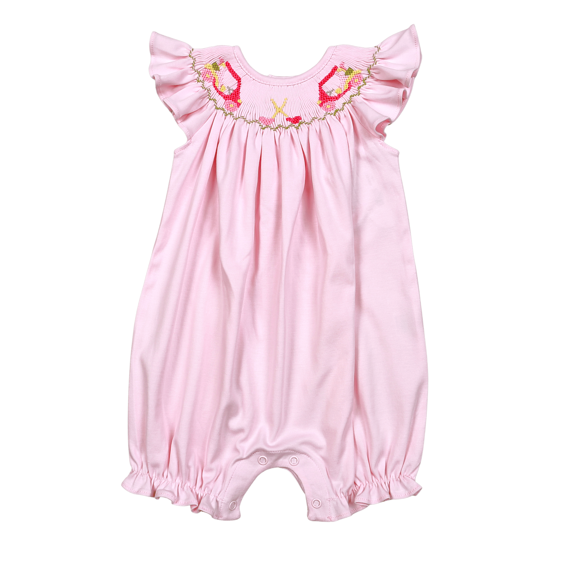 Pink Golf Smocked Romper