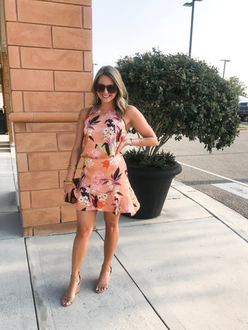 Colorblock One Shoulder Dress