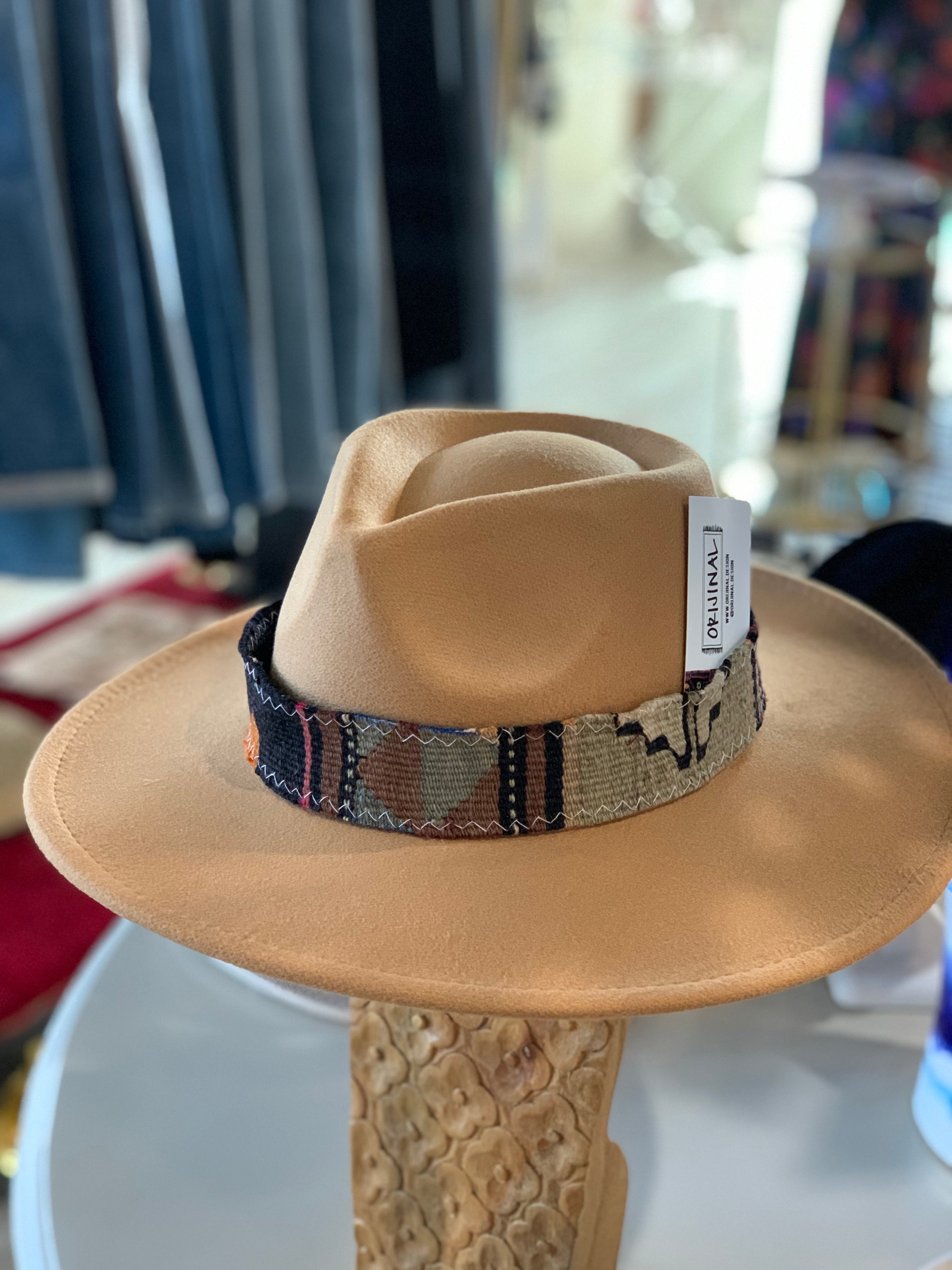 Sundance Camel Wool Hat with Aztec Neutral Band