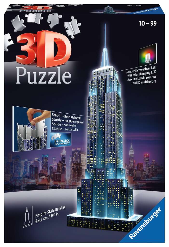 Relámpago Monica Prisionero Ravensburger 12566: Empire State Building at Night (216 Piece 3D Puzzl –  Kidding Around NYC