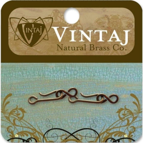 Vintaj 21x6mm Tiny Hook and Eye Clasp - Lilly Grace Crafts
