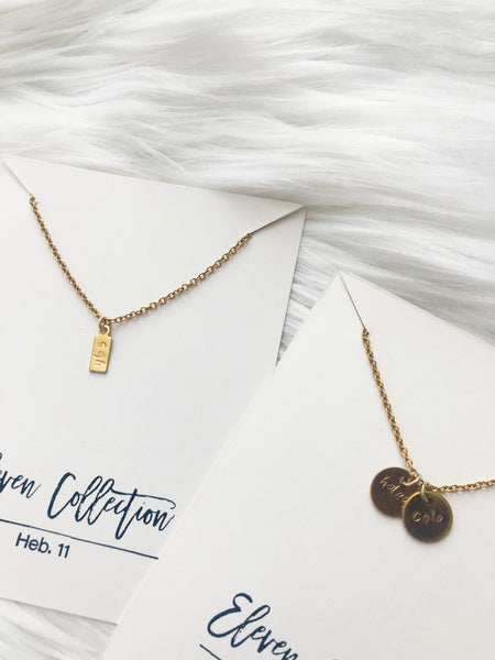 personalized custom hand stamped initial necklaces by eleven collection