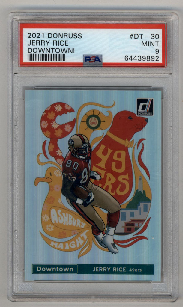 Jerry Rice 2021 Donruss Downtown! 30 PSA 9 Mint Three Stars Sportscards