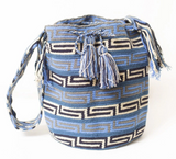 blue large wayuu mochila bag