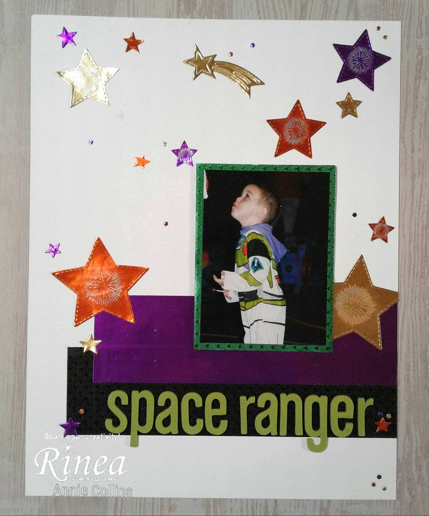 Scrapbook Layout using Rinea Foiled Paper