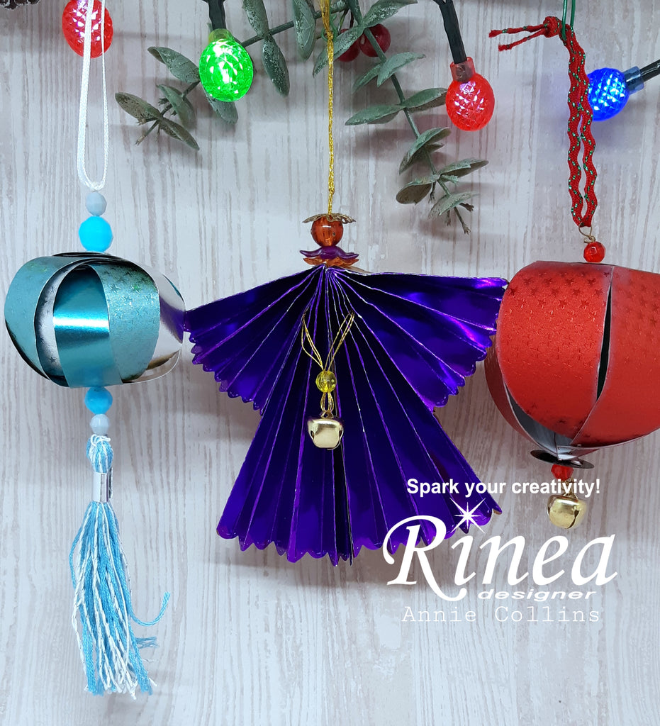 DIY Christmas Ornaments using Rinea Foiled Paper