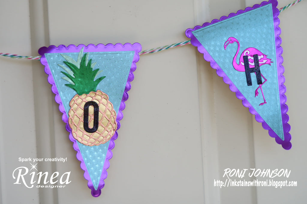 Rinea Foiled Paper Aloha Banner with Roni