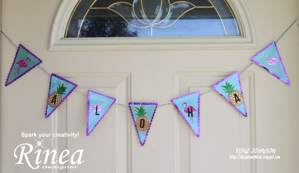 Rinea Foiled Paper Aloha Banner with Roni