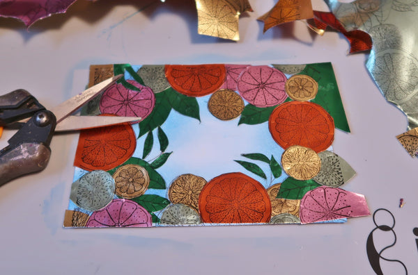 Rinea Foiled Paper Citrus Shaker Card by Roni Johnson