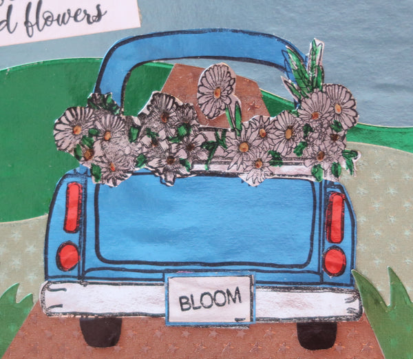 Rinea Wildflower Pickup Truck Card with Roni Johnson
