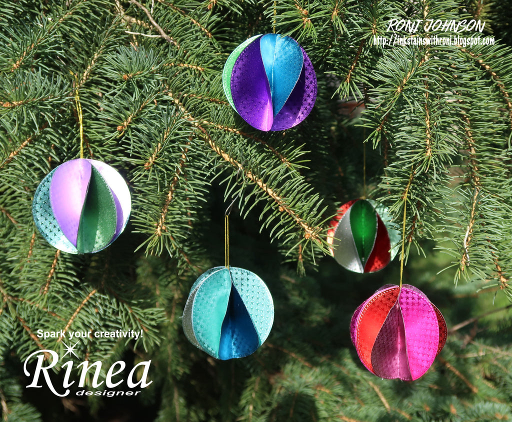 Rinea Foiled Paper Segmented Ornaments with Roni Johnson