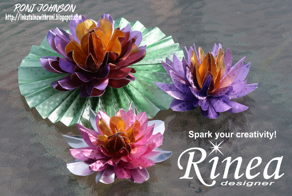 Water Lilies using Rinea Foiled Papers by Roni Johnson