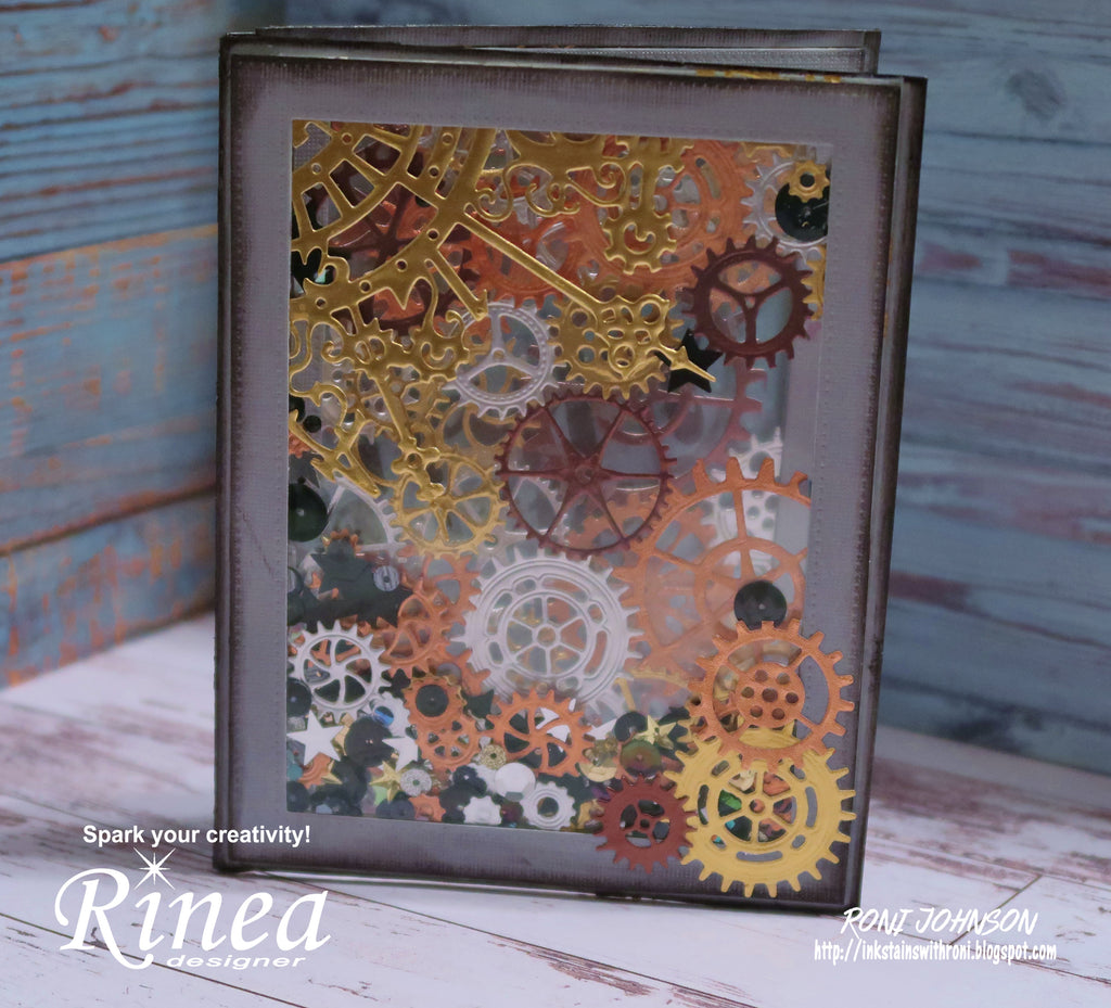 Rinea Foiled Paper Steampunk 2020 New Years card with Roni
