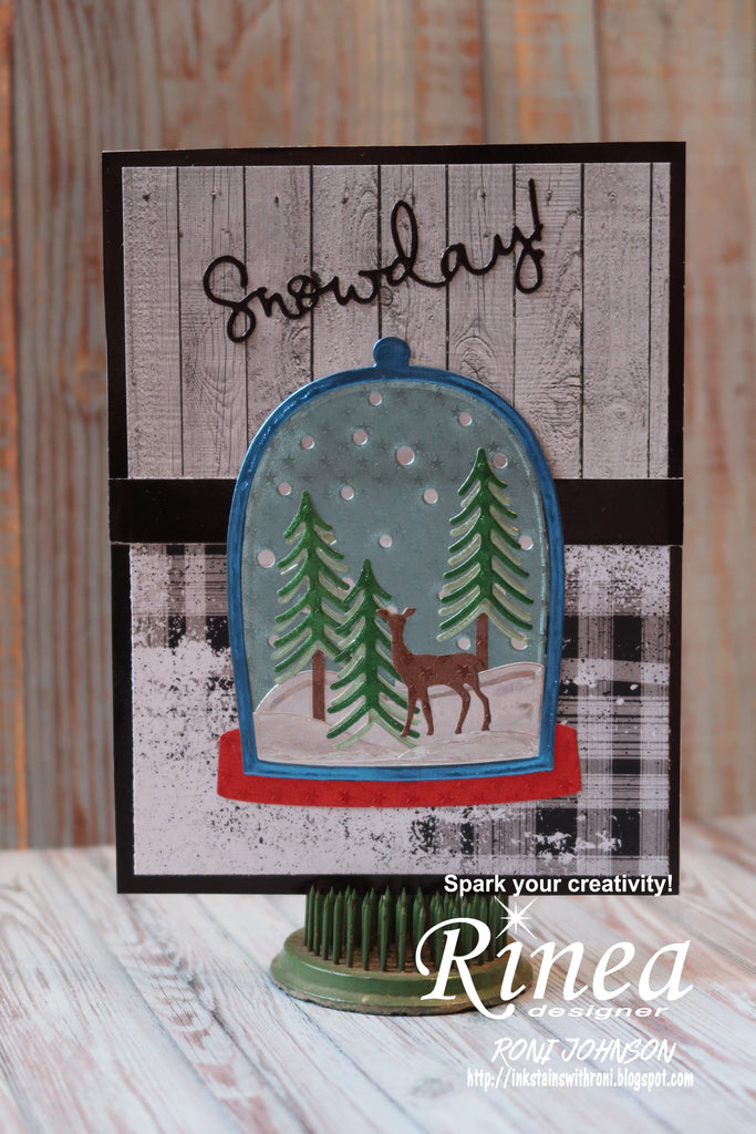 Rinea Foiled Paper Embrace Winter Snowday! Card by Roni Johnson