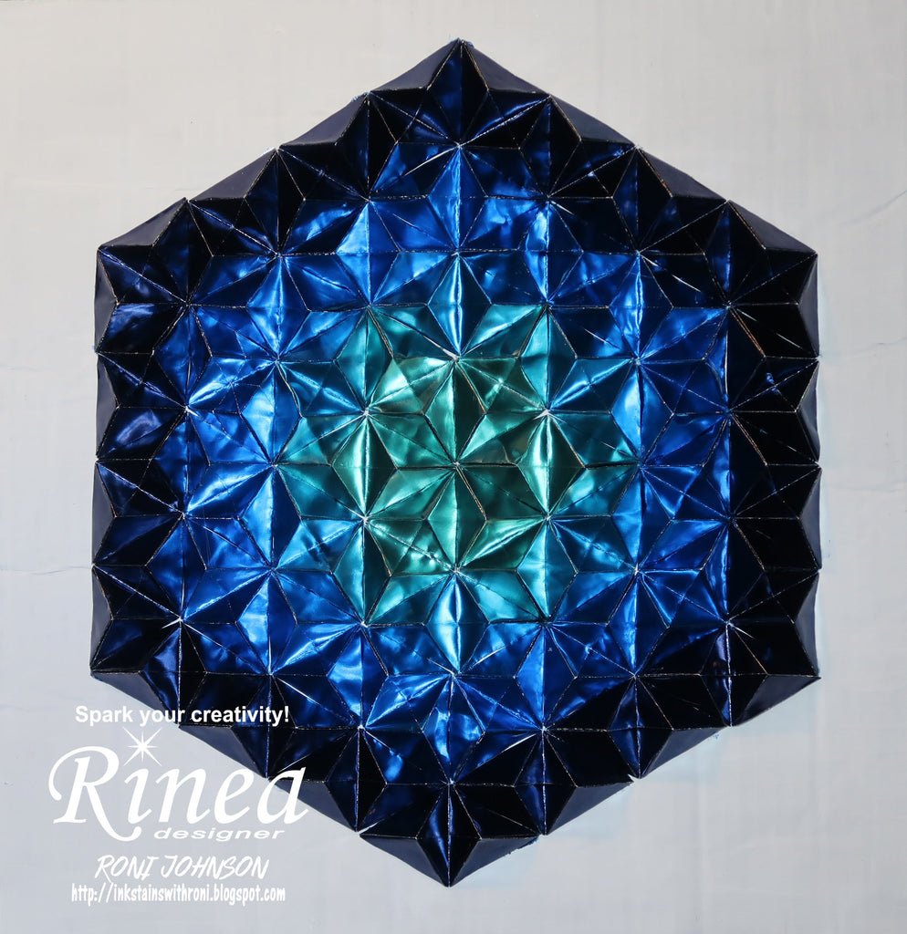 Rinea Foiled Paper Blue Variety Pack Origami Wall Art with Roni Johnson