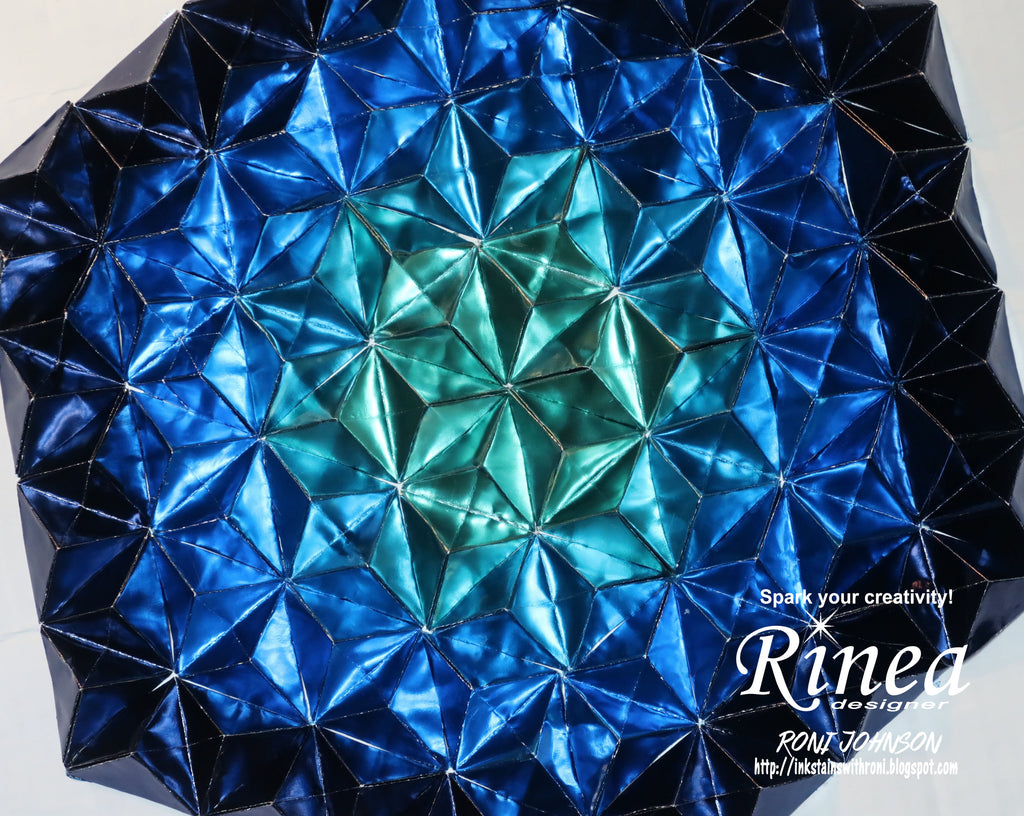 Rinea Foiled Paper Blue Variety Pack Origami Wall Art with Roni Johnson