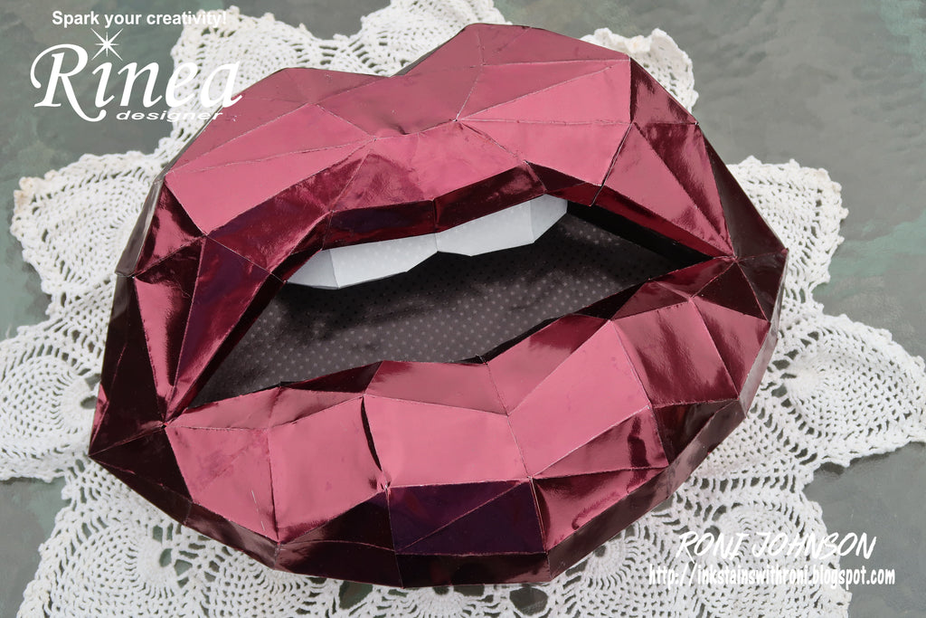 Rinea Merlot Kiss Me Paper Sculpture by Roni Johnson