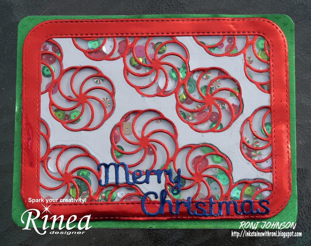 Christmas Shaker Card using Rinea Foiled Paper