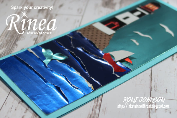 Rinea Foiled Paper Lighthouse Seascape Cards by Roni Johnson
