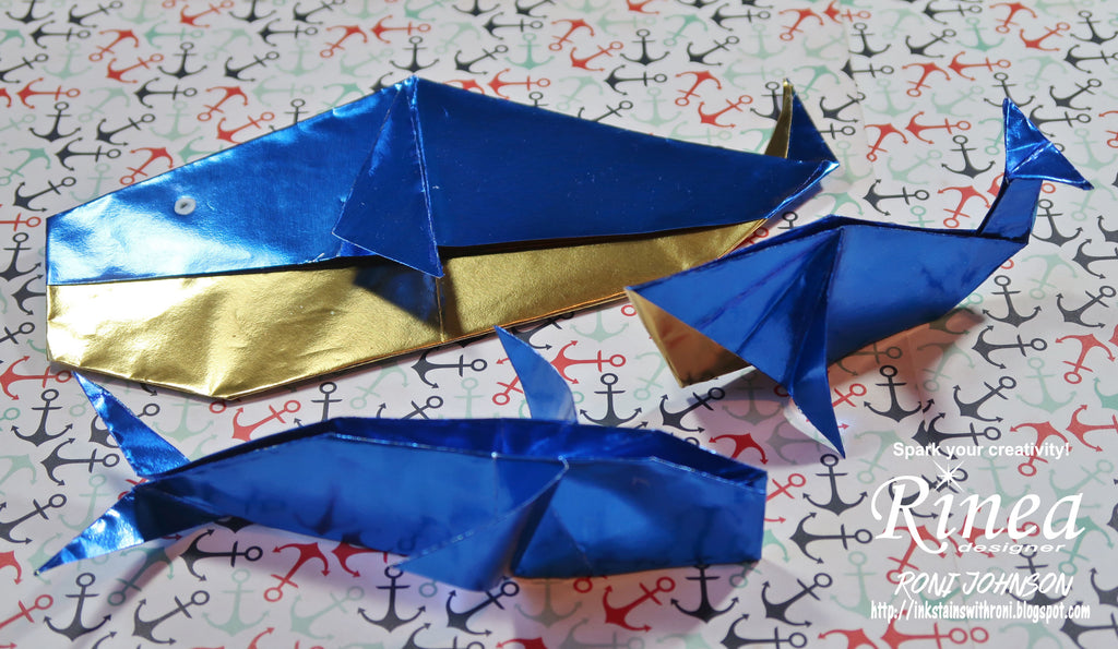 Rinea Cobalt Origami Whales with Roni Johnson