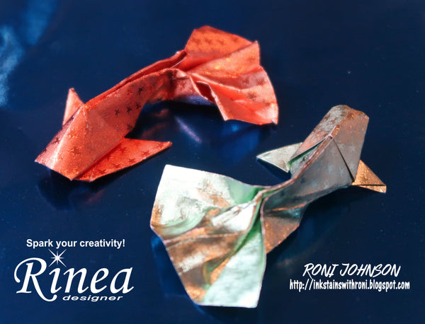 Rinea Foiled Paper Origami Koi Fish by Roni Johnson