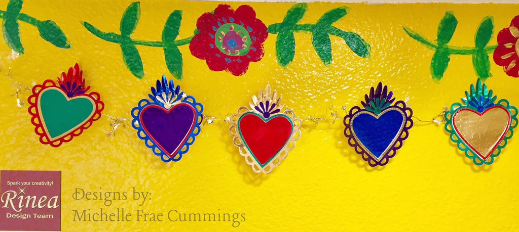 Heart Garland using Rinea Foiled Paper