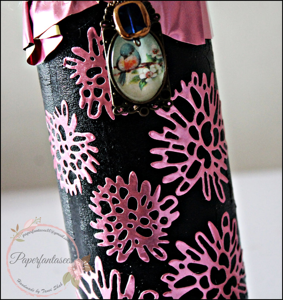 Altered Mason Jar with Rinea Foiled Paper