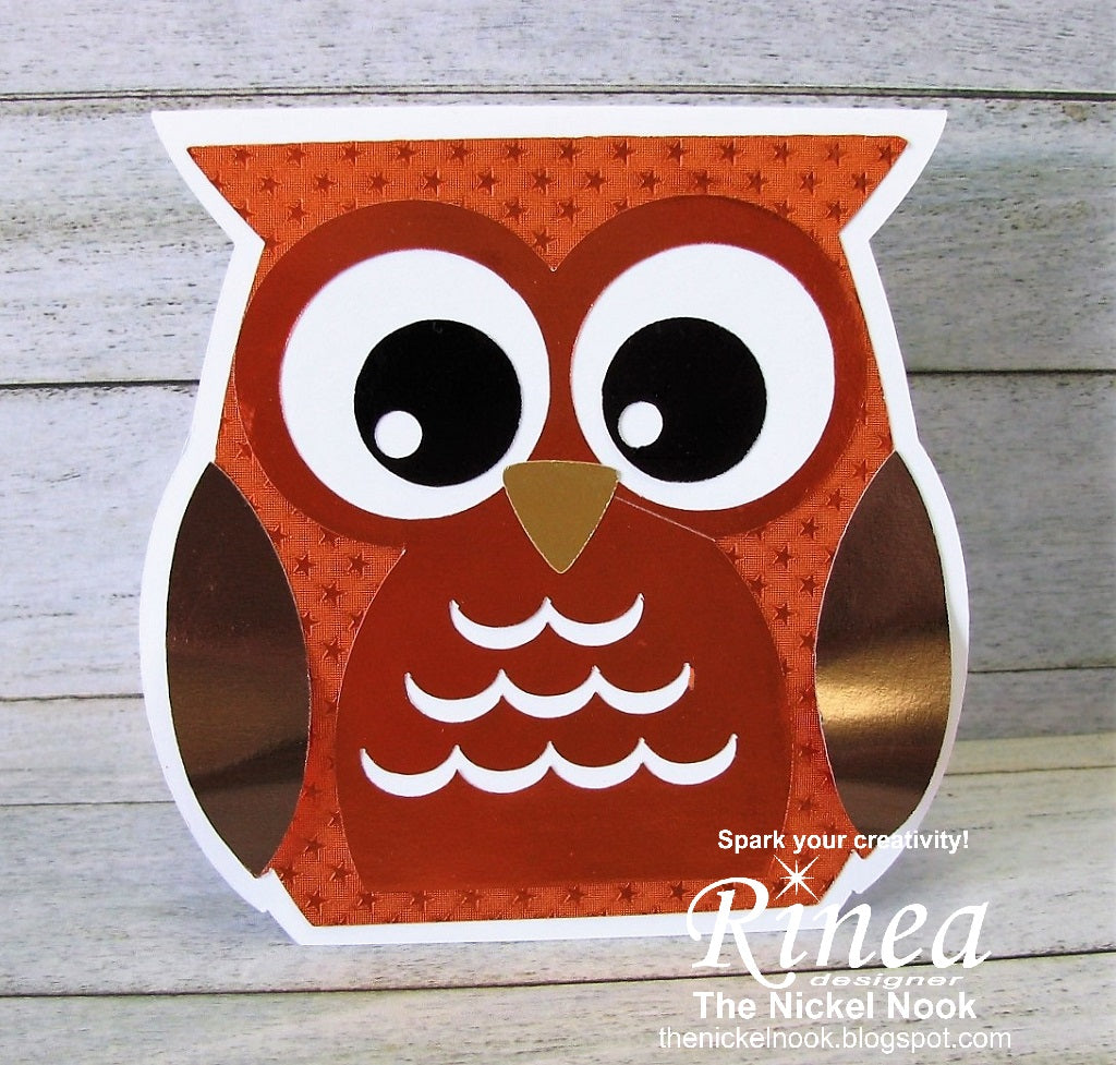 Autumn Owl Card with Rinea Foiled Paper