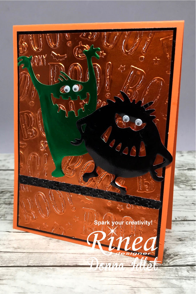 Halloween Card Using Rinea Foiled Paper