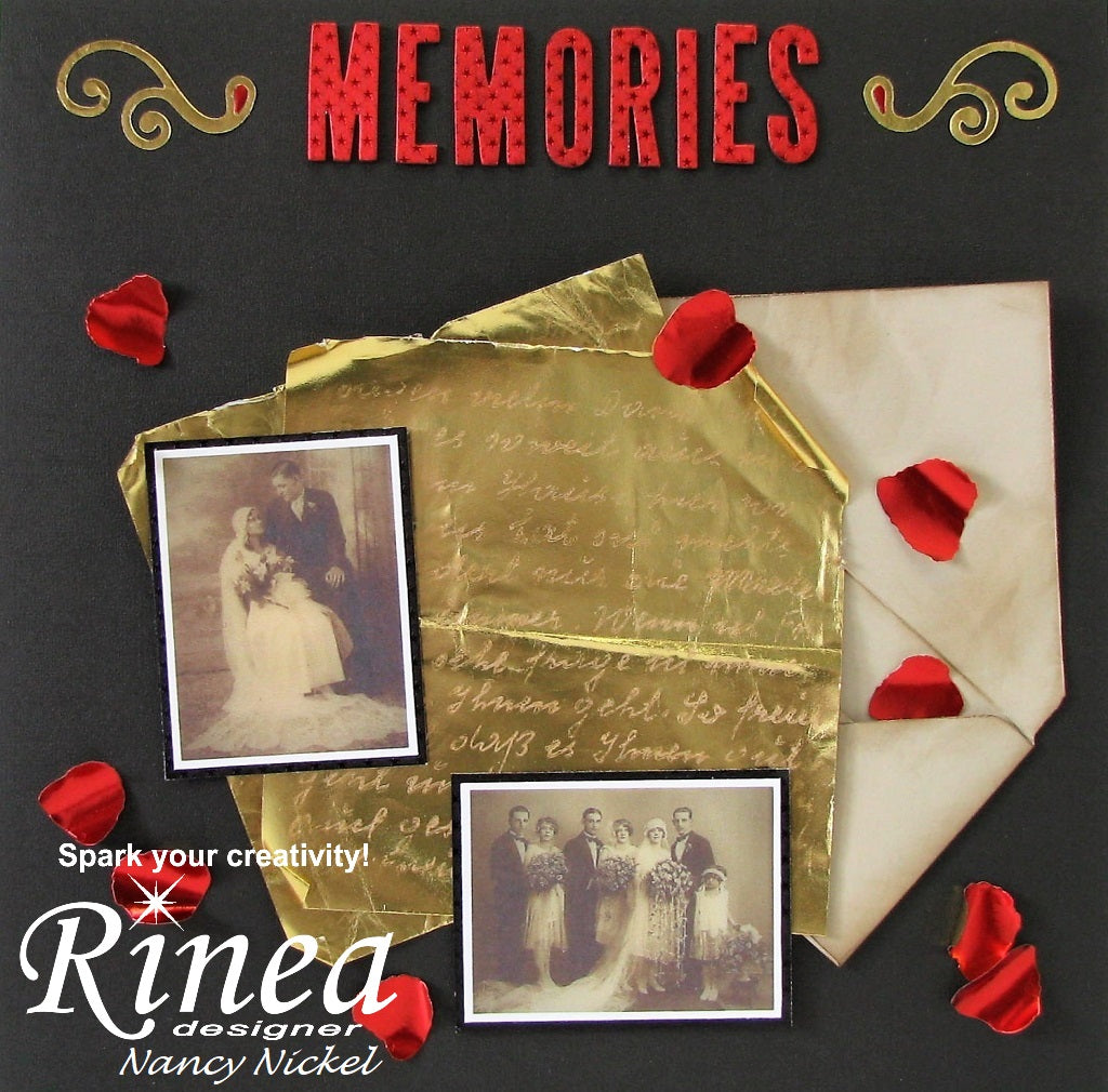 Scrapbook Layout Using Rinea Foiled Paper