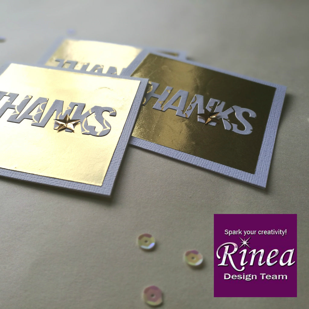 Thanks Cards Using Rinea Foiled Paper