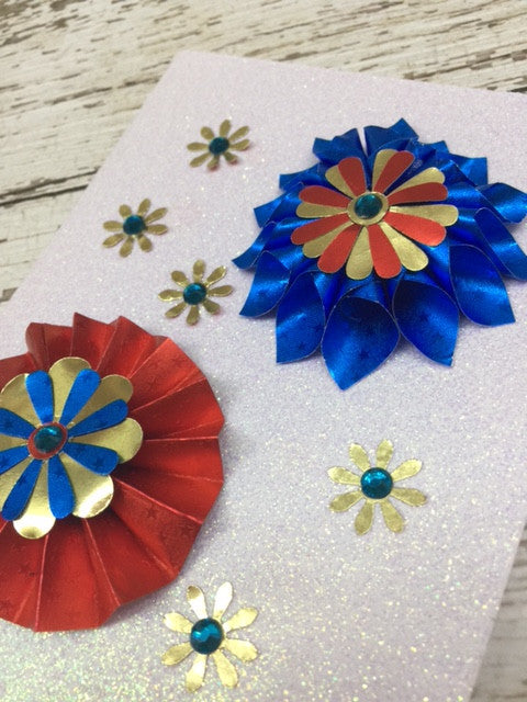 Patriotic Flowers with Rinea Foiled Paper