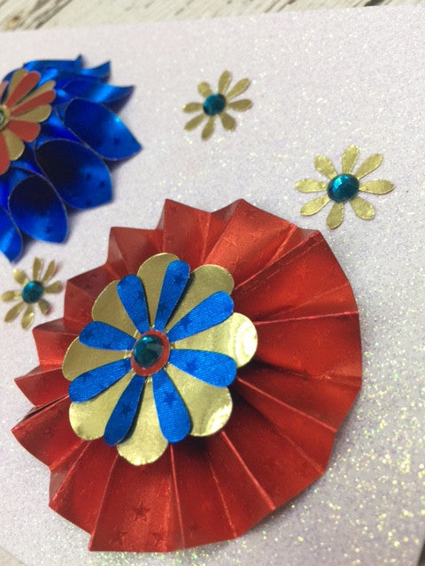 Patriotic Flowers with Rinea Foiled Paper