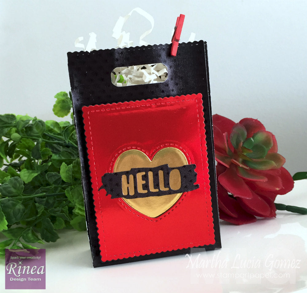 Gift Bag for Small Presents Using Rinea Foiled Paper