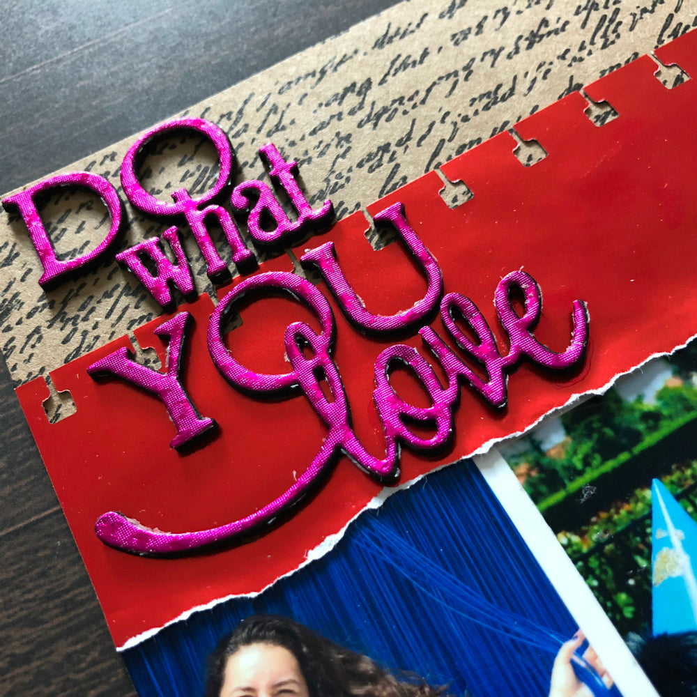 Scrapbook Layout with Rinea Foiled Paper