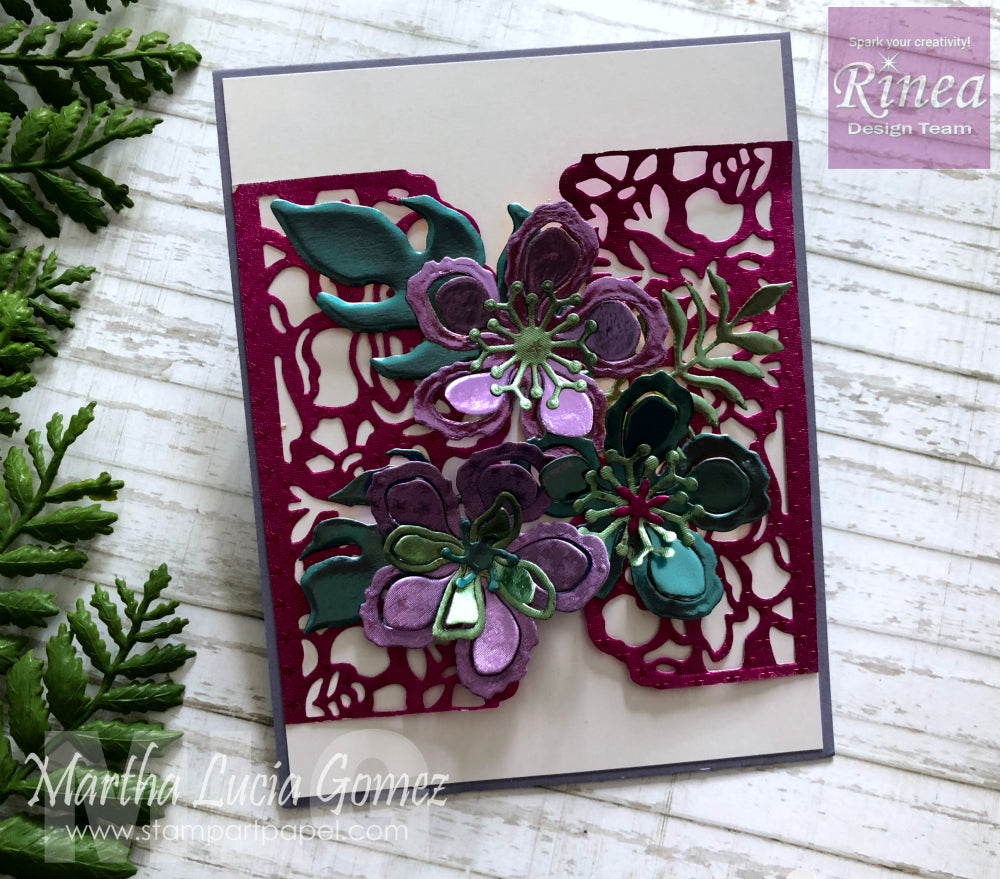 Flower Card Using Rinea Foiled Paper