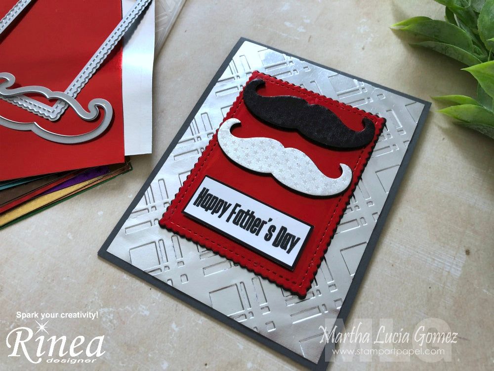 Masculine Card with Rinea Foiled Paper by Martha Lucia