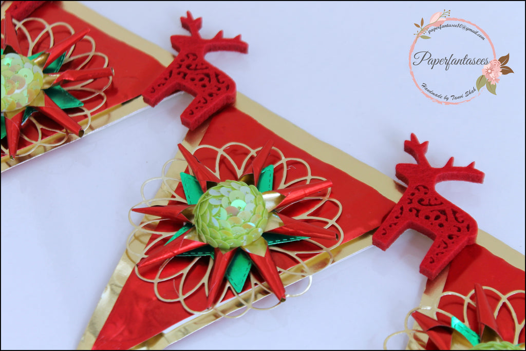 Christmas Banner with Rinea Foiled Paper