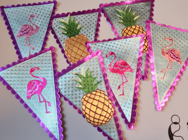 Rinea Foiled Paper Aloha Banner with Roni